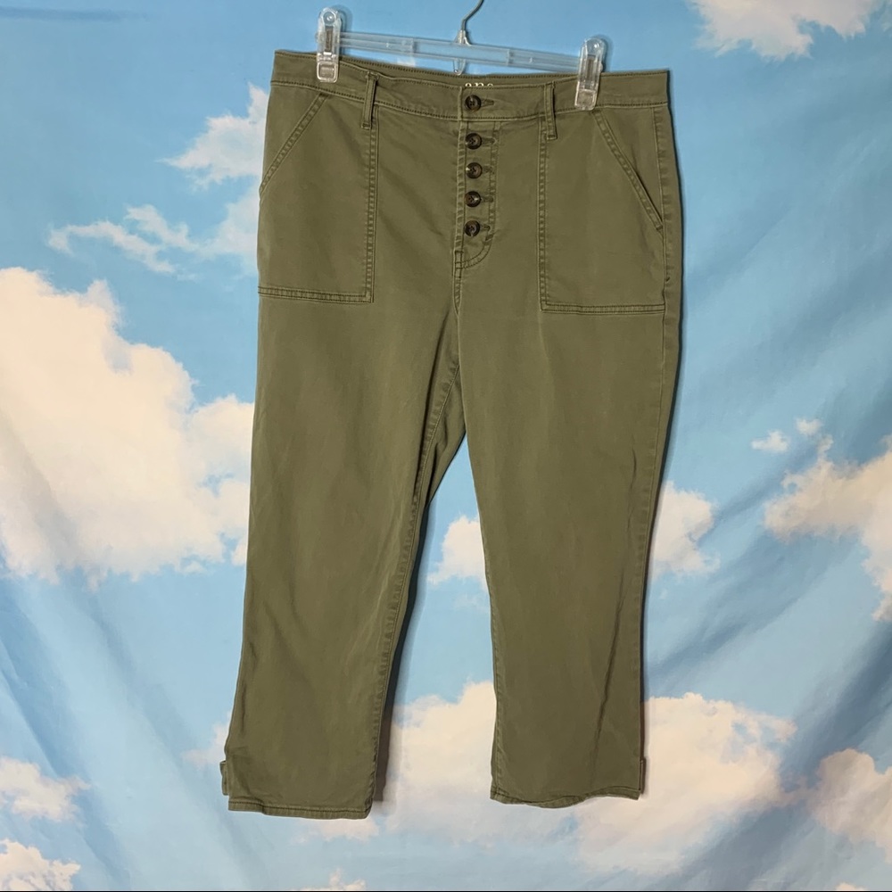 Ana- High Rise Green Cropped Pants size 12 Petite